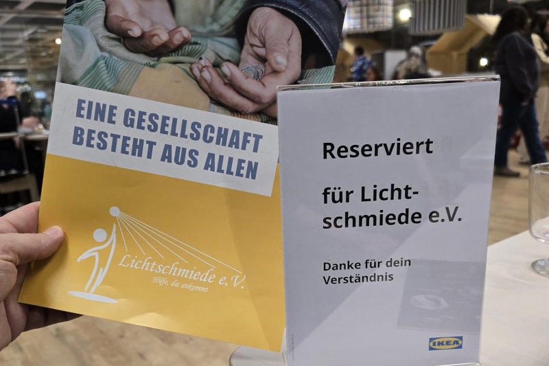 Ein für die Lichtschmiede reservierter Tisch